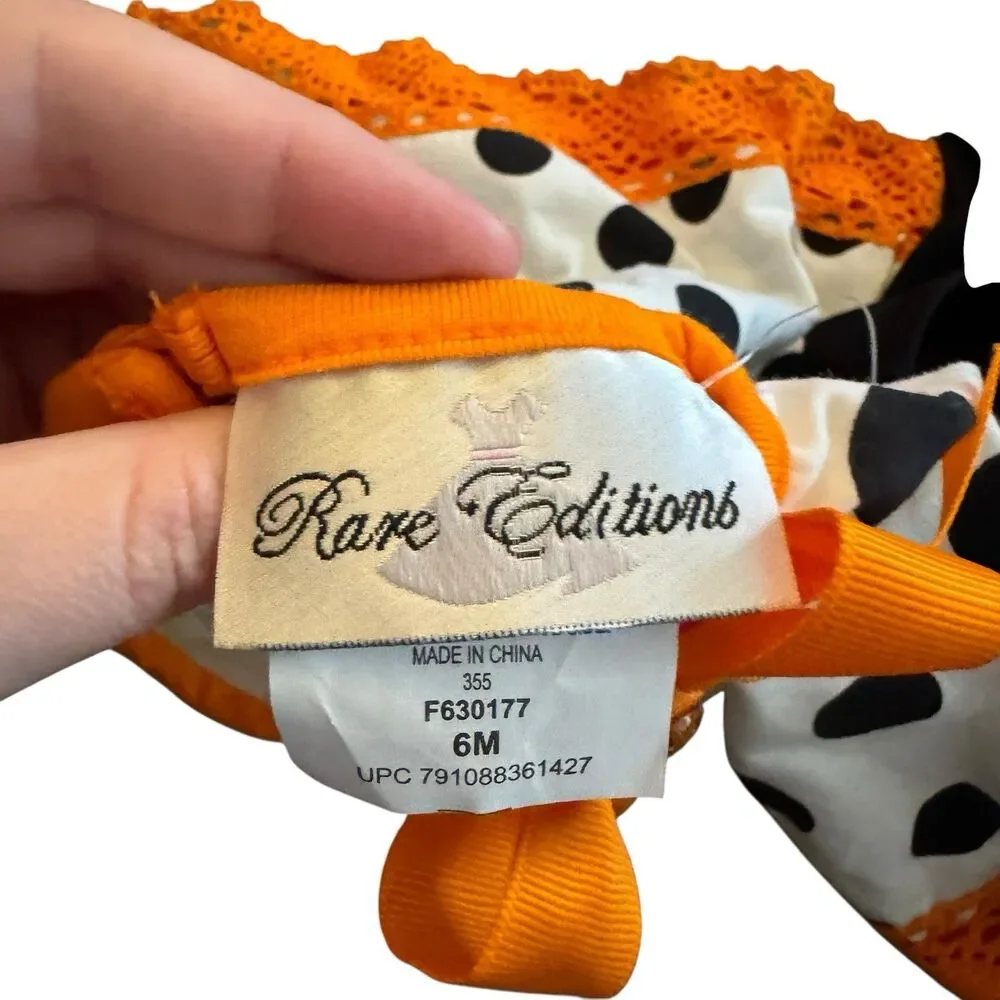 NWT Girls 6 Months Rare Editions Black Orange Halloween Theme Outfit pumpkin Cat